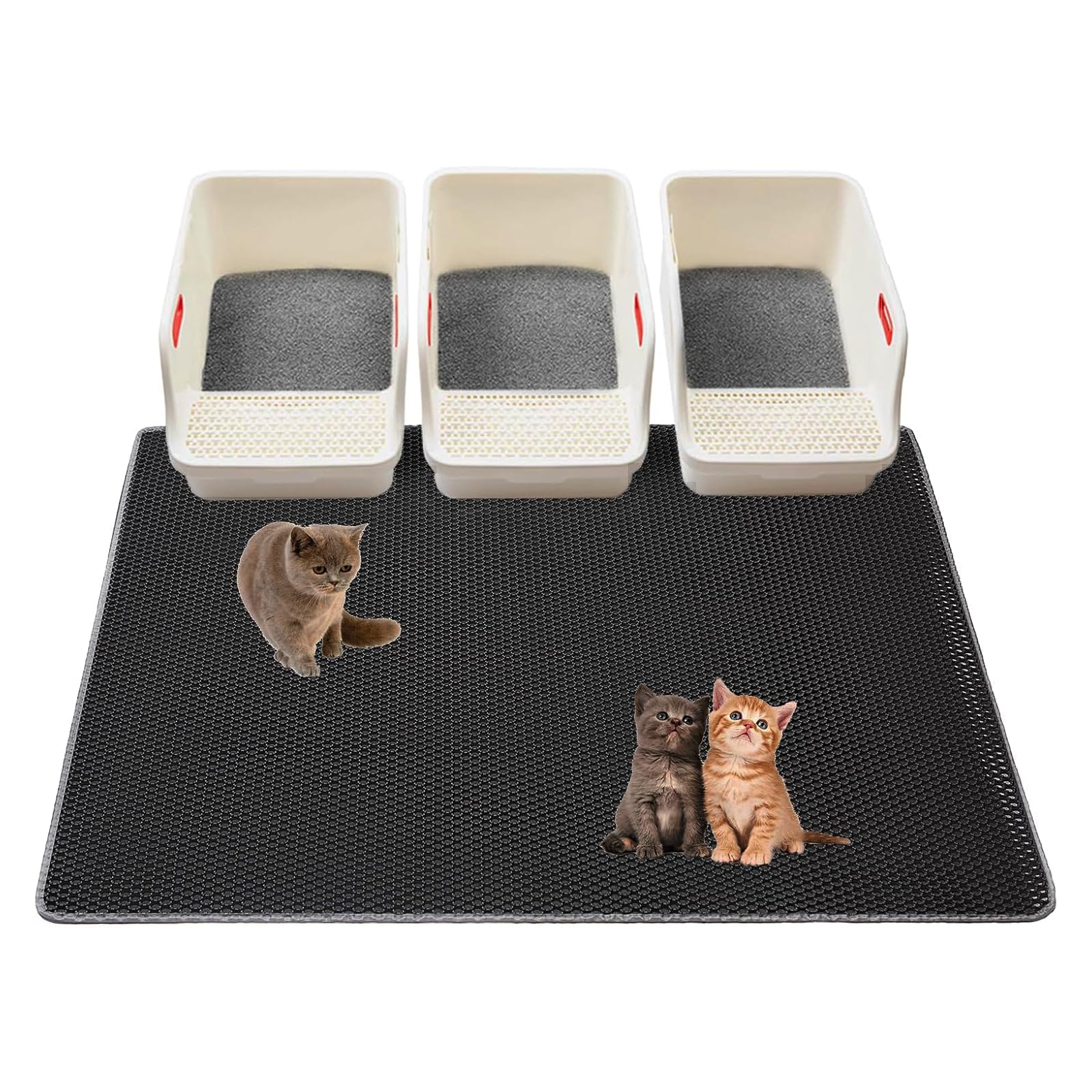 Photo 1 of Cat Litter Mats-Extra Large 47''x36'' Litter Trapping Mat for Cat-XXL Litter box Matt for Floor-2 Layer Catcher Rug for Pet kitty Litterbox-Waterproof Urine Proof,Non-Slip