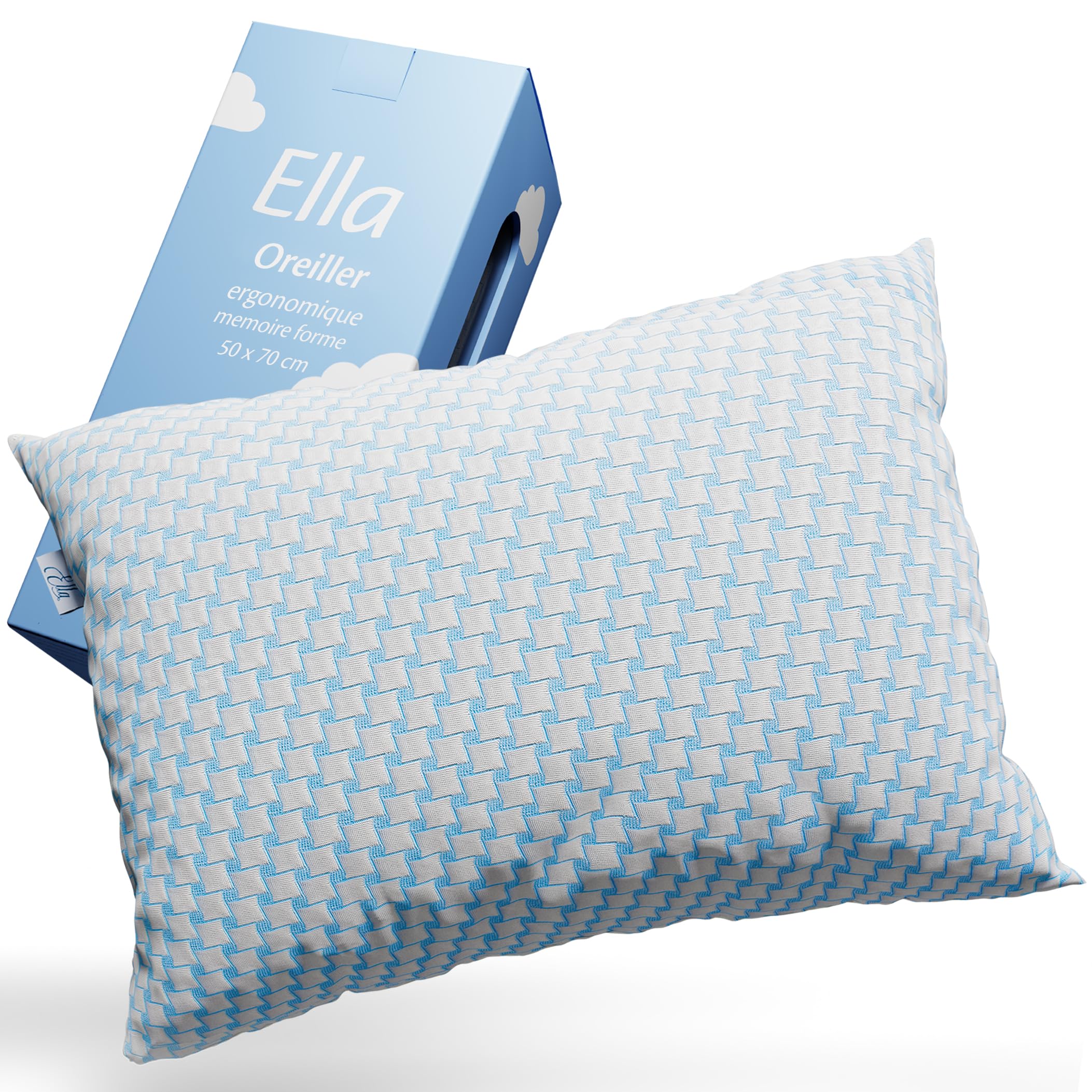 Ergonomic Pillow Ella Neksteun Kussen - 50 X 70 Cm Ergonomisch Hoofdkussen Met Verstelbare Vulling, Voor Zij-, Rug- En Buikslapers Bamboe Koelzijde Overtrek