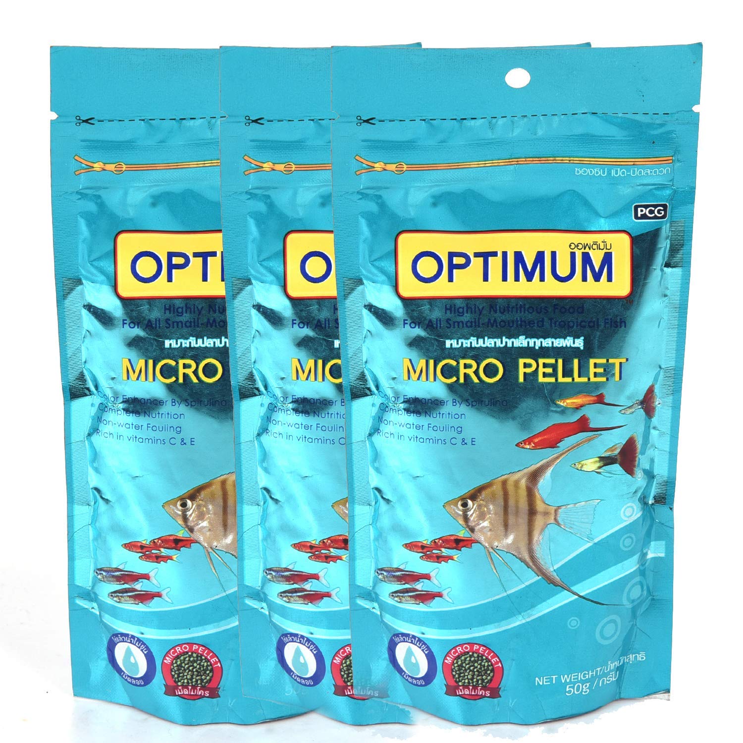 Optimum Micro Pallets Fish Food 50g for Small Fishes Pack of 3 Product