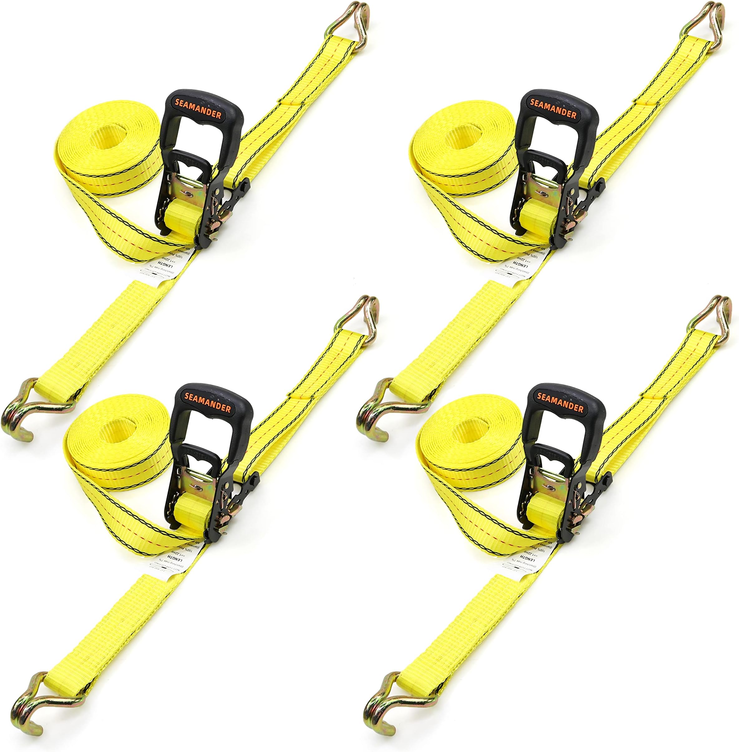 Heavy Duty Ratchet Straps 4 Premium 1.5" x 17' Tie Downs with Padded Handles 4400lb Guaranteed Max Break Strength Best for Moving, Securing Cargo (1.5in*17ft)