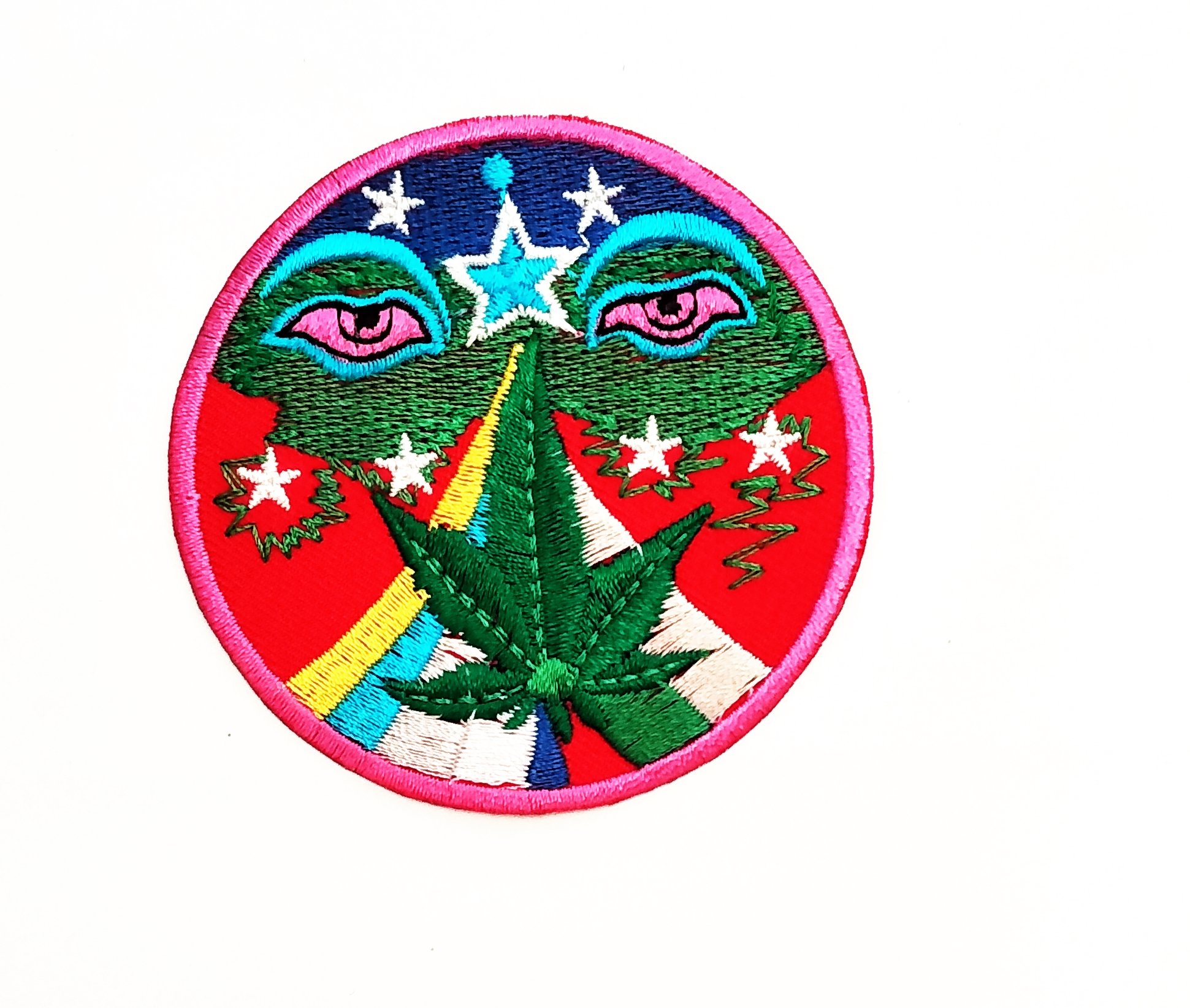 Nipitshop Patches Aum Pot Leaf om Infinity Hindu Hinduism Yoga Indian Trance Hippie Embroidered Applique Iron-on Patch for Clothes Backpacks T-Shirt Jeans Skirt Vests Scarf Hat Bag