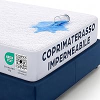 Coprimaterasso Matrimoniale Impermeabile 160x190 cm Lenzuolo con Angoli Bianco in