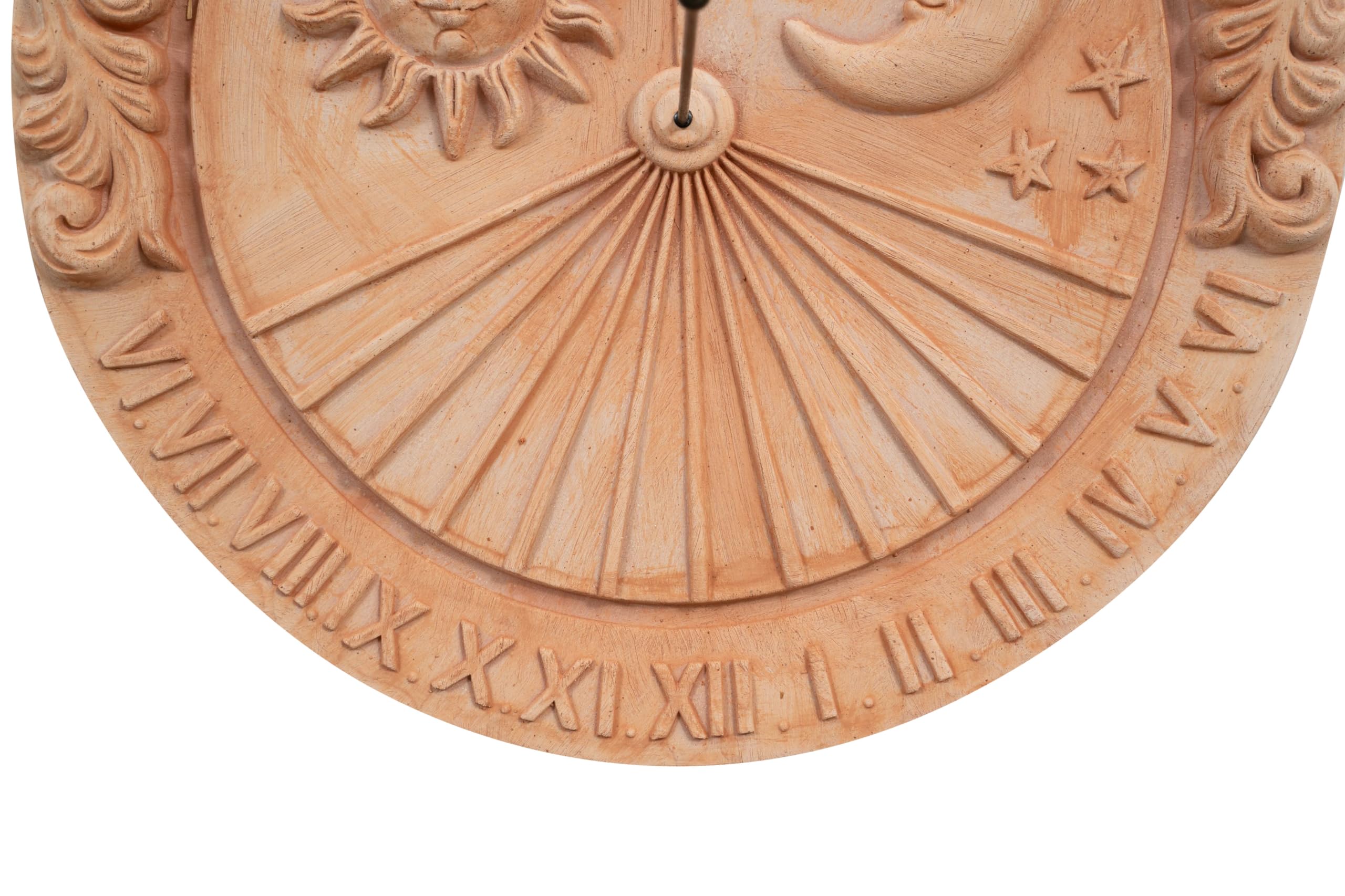Biscottini Meridiana de terracota 53x6x53 Made in Italy – Paneles decorativos sol y luna – Decoraciones casa terracota cocina – Accesorios casa shabby – Reloj jardín – Brújula profesional