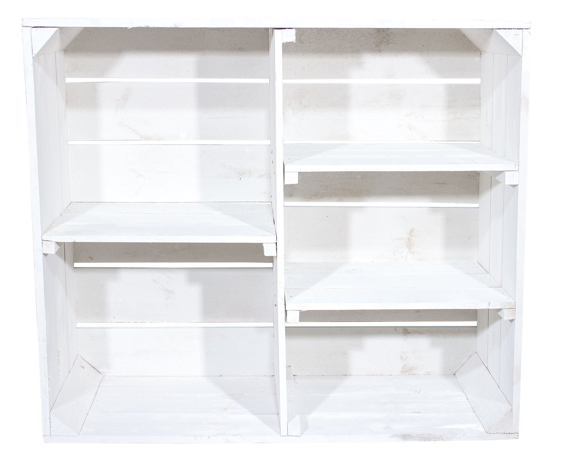 Juego de 2 – Shabby Chic madera armario en blanco – 5 estantes – Fruta (Caja de madera caja de caja de almacenamiento de madera botellero como – Zapatero Estante con libros – Armario ropero 77 x 68 x)
