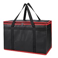 Vista 44 de Bodaon - Paquete de 2 bolsas de comestibles aisladas reutilizables para compras, tamaño XL, bolsas de entrega de alimentos suaves para Azul