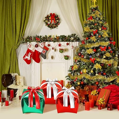 Miniatura 5 de Skylety 8 globos de papel de aluminio con forma cuadrada de Navidad, caja de regalo, globo de aluminio para decoración de fiesta de cumpleaños, 24