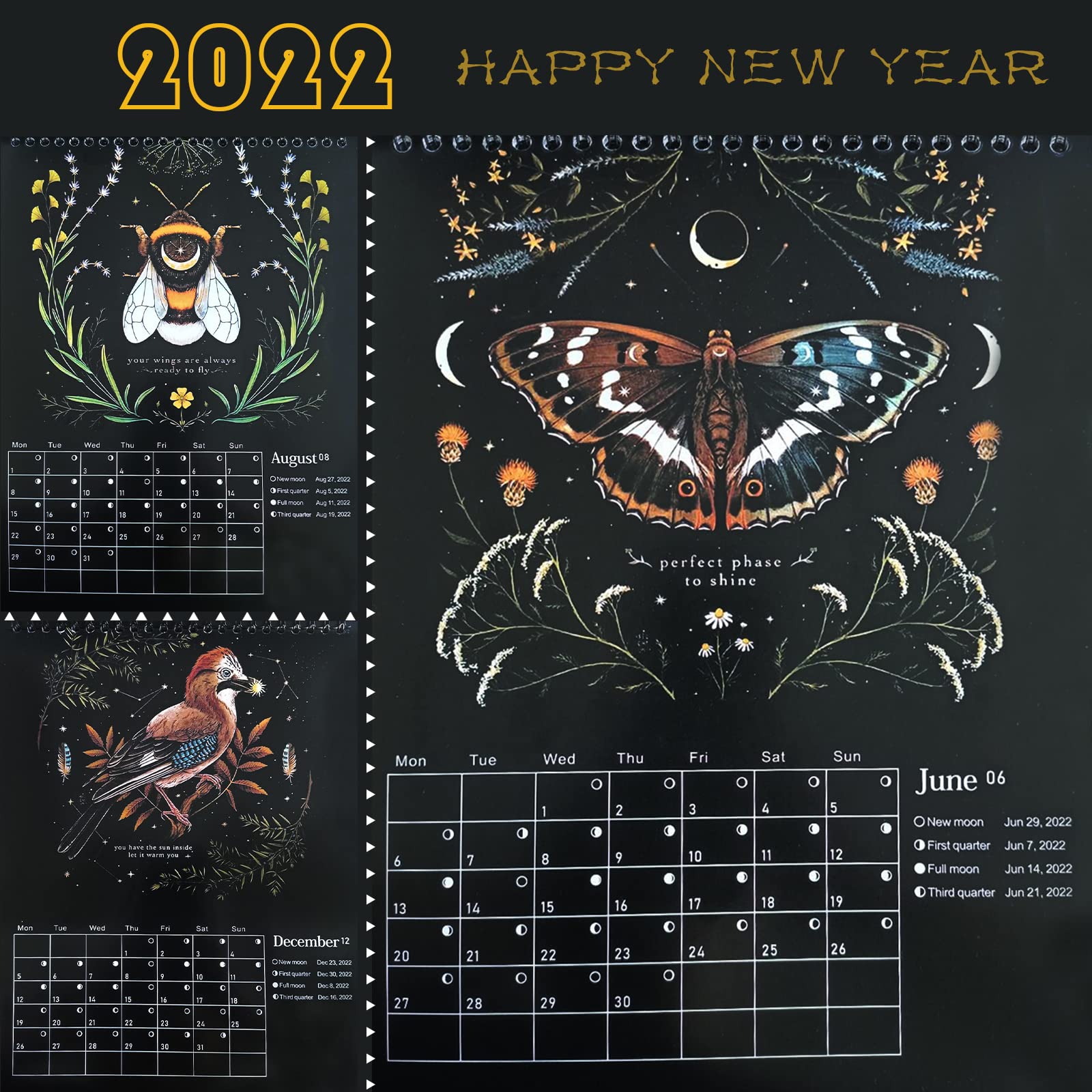 Amazon.com: Dark Forest 2022 Lunar Calendar,Colorful Waterink Wall Hanging Calendars with 12 Original Illustrations 11.8 amazon-com-dark-forest-2022-lunar-calendar-colorful-waterink-wall-hanging-calendars-with-12-original-illustrations-11-8-x-8-2-mysterious-animals-calendars-wheel-of-phase-astrology-art-decor-for-home-office-office-products