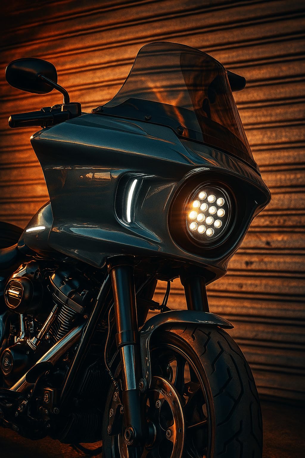 Eagle Lights Midnight Edition Vent Insert LED Running Lights and Turn Signals Compatible with Softail Low Rider ST FXLRST Low Rider El Diablo FXRST 2022-2025