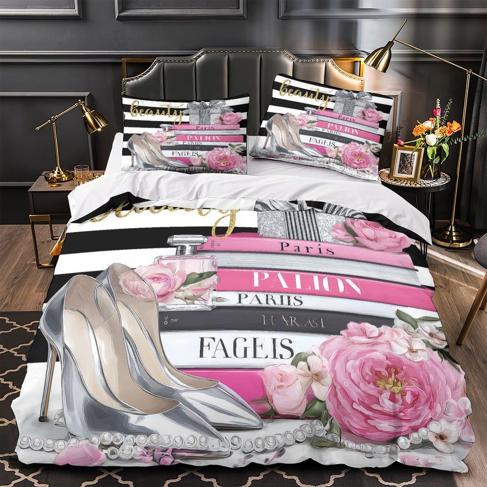 MMDASBVPE Beauty Gifts Duvet Cover 3D Print Durable 3 Pcs Bed Linen Hidden Zipper Comforter Cover Premium All Season for Kids Adults Women Teens Youth Girls Double（200x200cm）