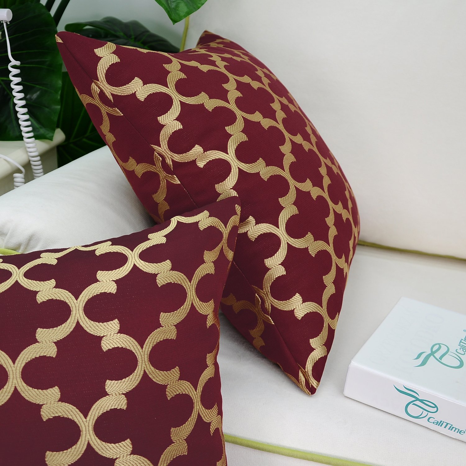 CaliTime Kissenbezug 30x50 Cm – Weicher Faux-Leinen Bezug Mit Reißverschluss, Viele Designs Für Sofa & Wohnzimmer