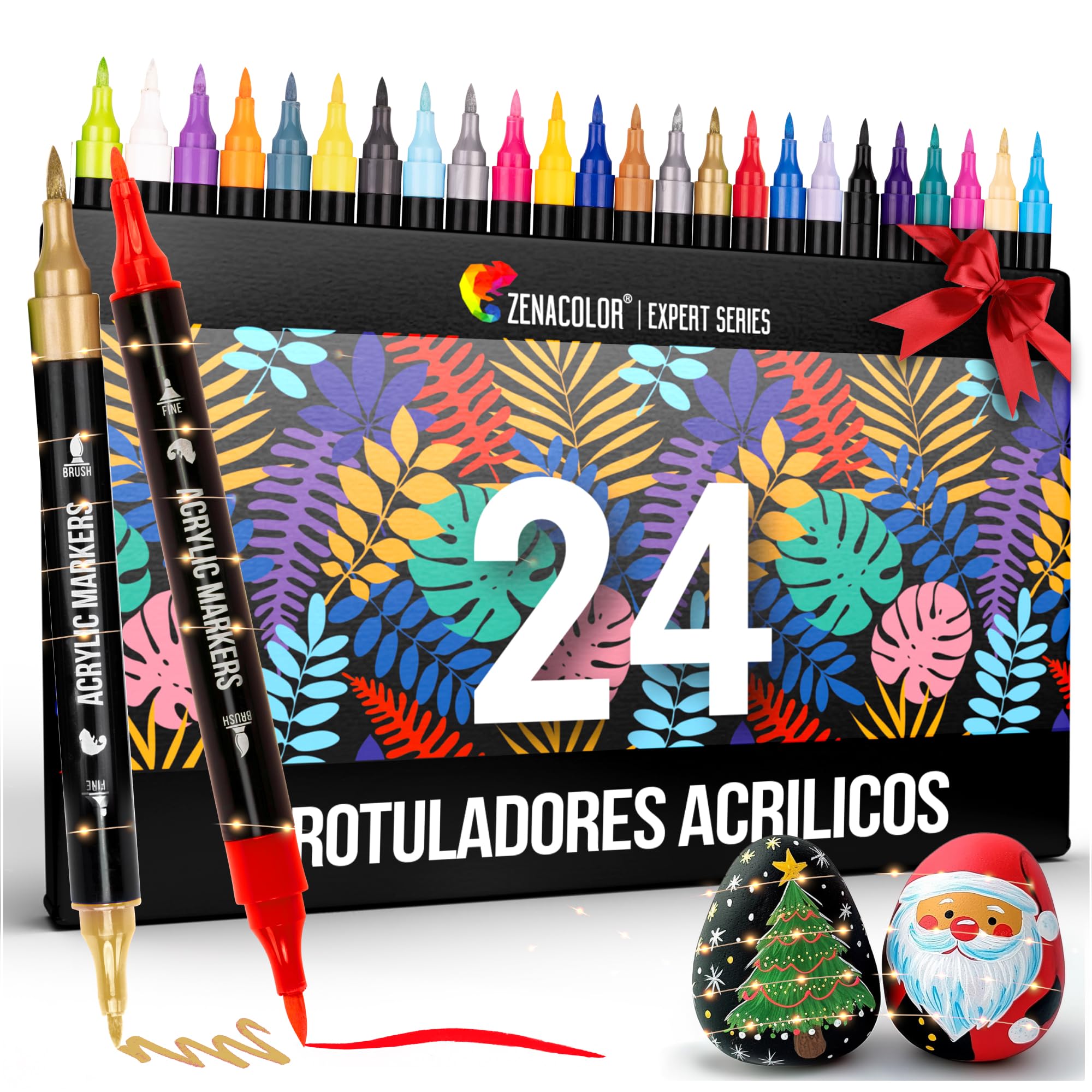 Rotuladores Acrílicos Doble Punta Zenacolor: 24 Colores Vibrantes
