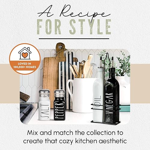 Miniatura 7 de Brighter Barns - Juego de saleros y pimenteros  Bonita decoración moderna de cocina de granja para el hogar, restaurantes y bodas, magníficos juegos