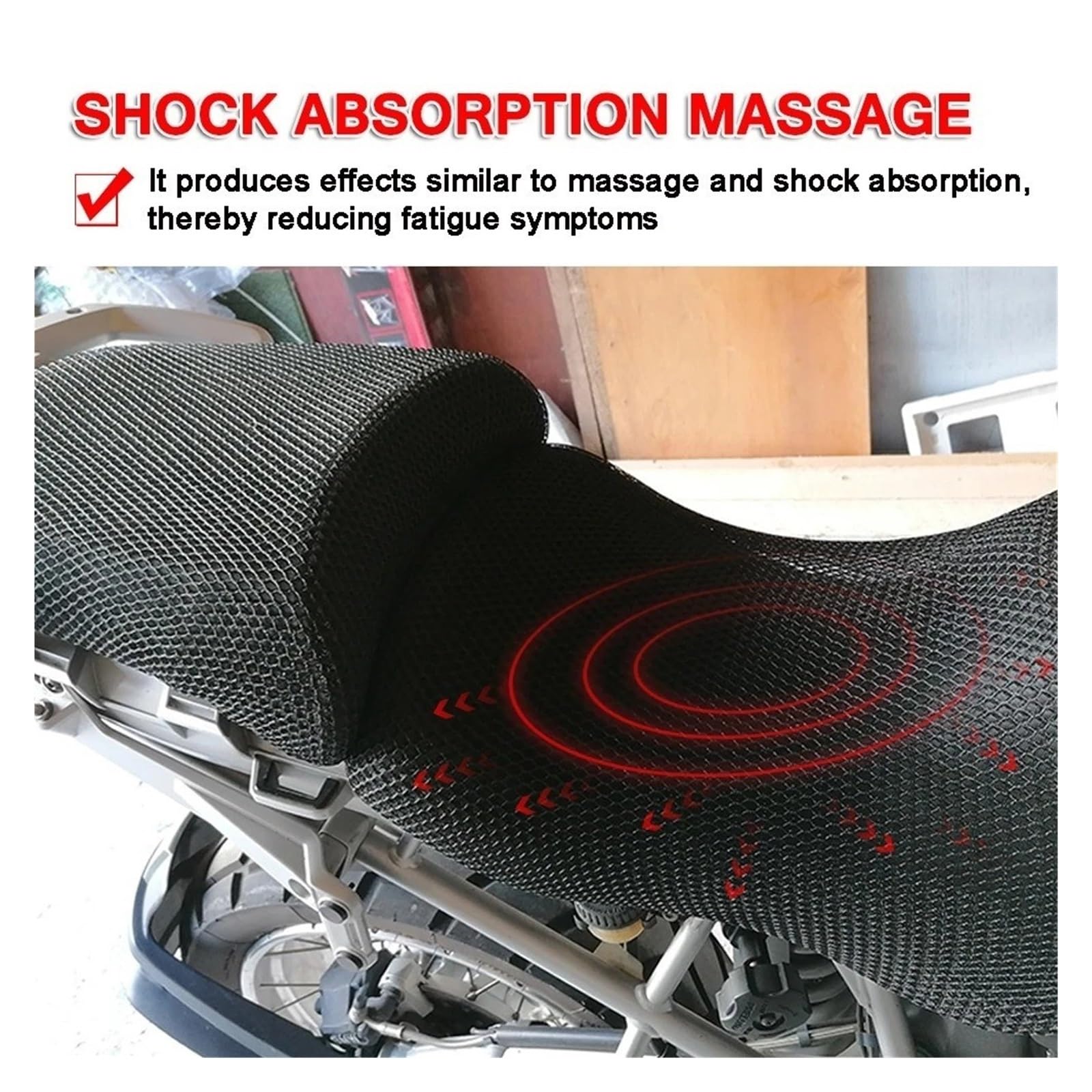 Motociclo Coprisedile Cuscino Fodera Per Cuscino Per Sedile Moto Antiscivolo Fodera Per Protezione Sella In Rete Di Nylon Per B&MW R1200GS R1250GS LC Adventure 2018-2023