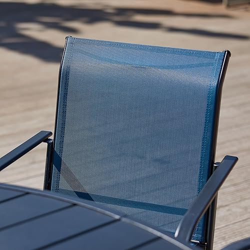 Miniatura 3 de VICLLAX Juego de comedor pequeño de 3 piezas, muebles de patio, juego de 2 sillas de comedor apilables para exteriores y mesa de patio pequeña con