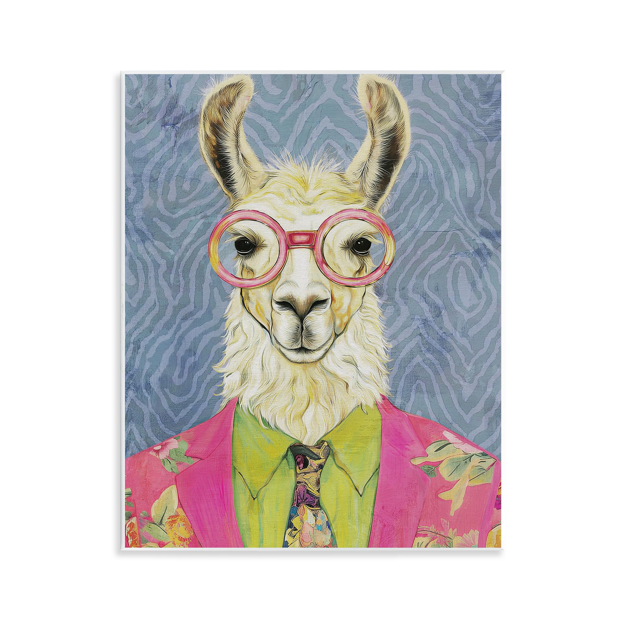 Stupell Industries Unframed Bright Gaze Llama Portrait, 11 X 14 Inch Mounted Print On Wall Plaque