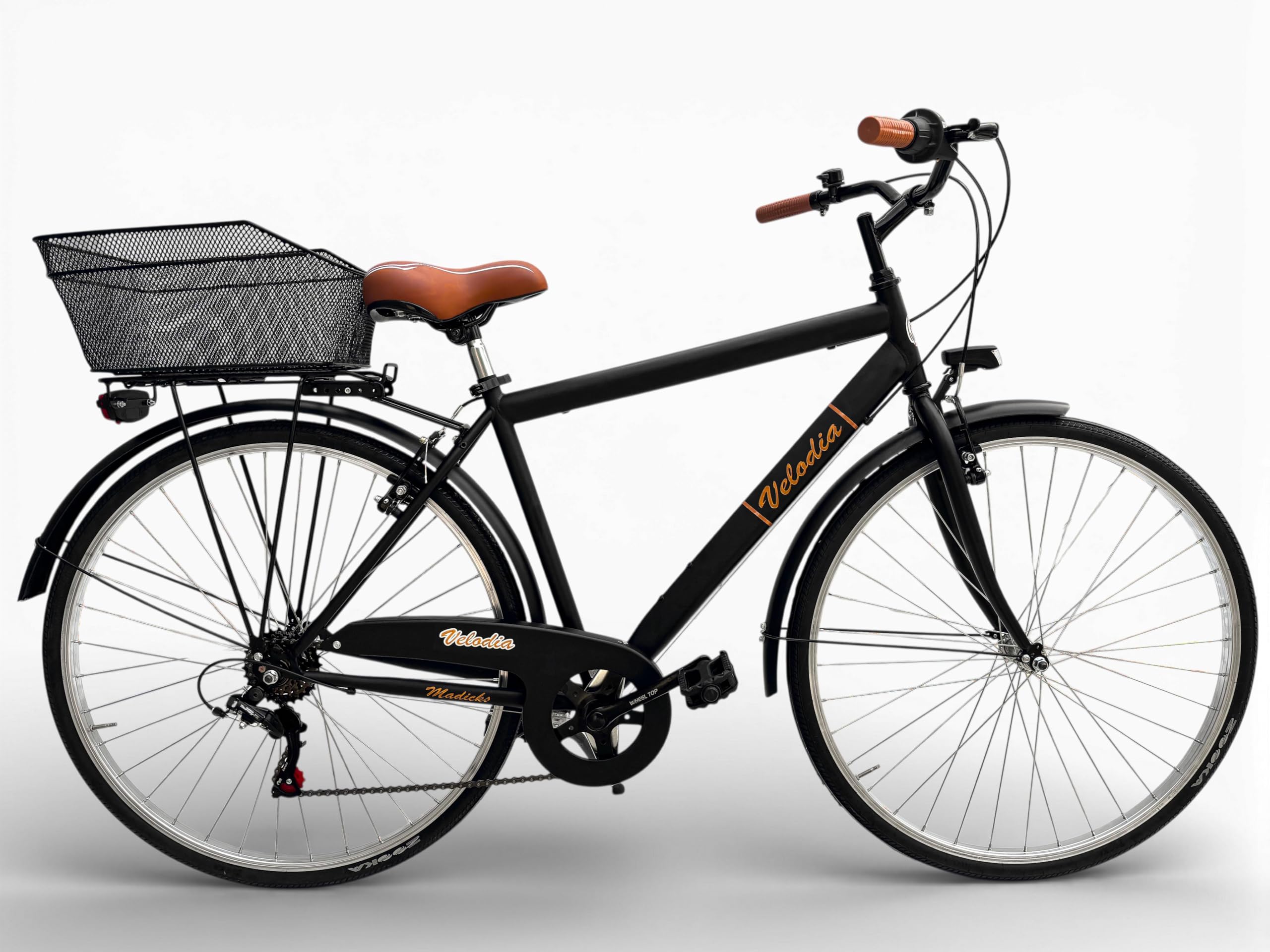 Bicicletta Uomo 28" Passeggio Nero Vintage Velodia · Bici da Città con Cambio Shimano · Comoda e Robusta · Perfetta per Spostamenti Quotidiani e Tempo Libero · Stile Retrò Elegante