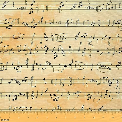 Miniatura 7 de Feelyou The Yard - Tela musical para tapicería, diseño de hojas musicales para sillas, notas temáticas musicales, melodía, ritmo, decorativo,