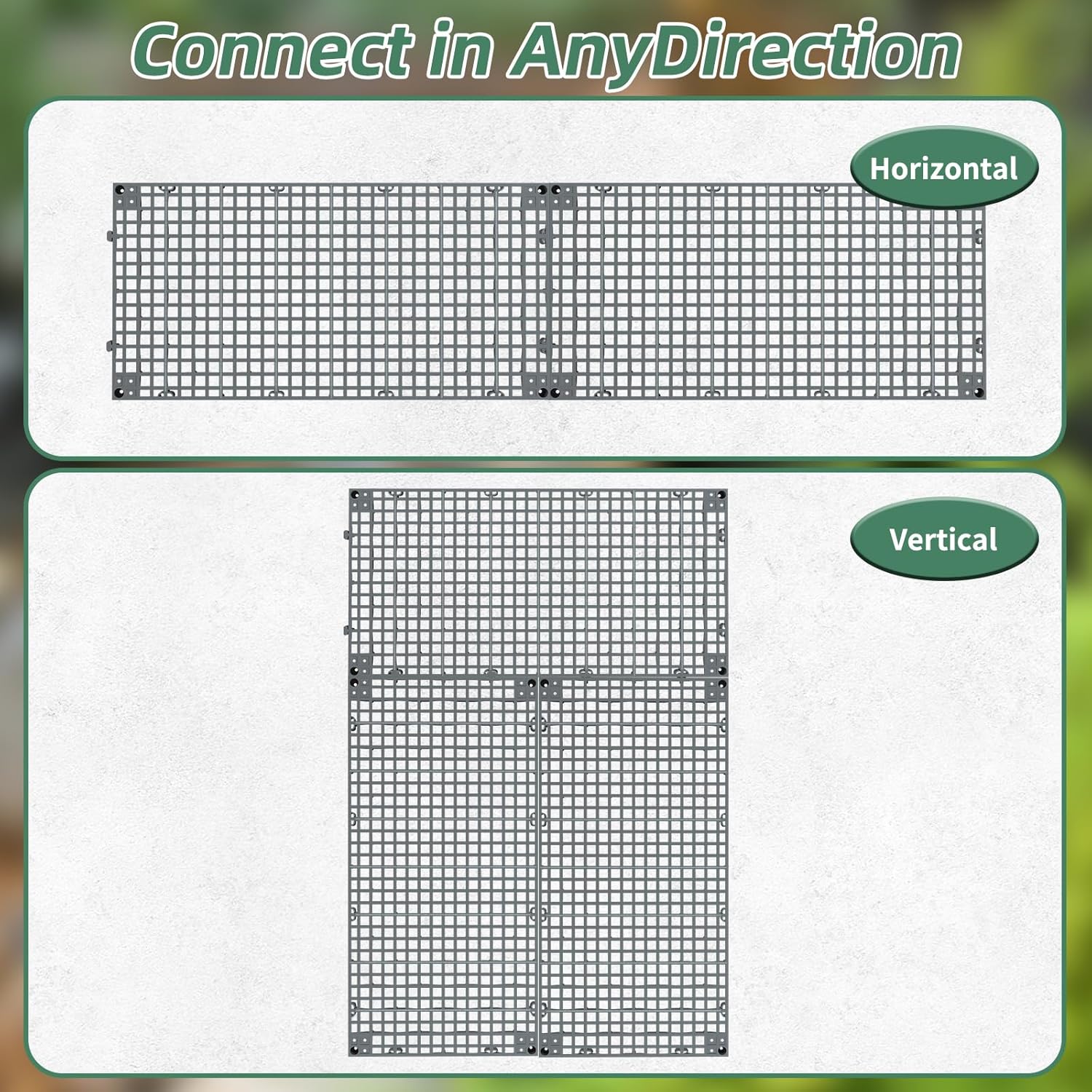 3 Pack 24" x 12" Heavy Duty Fountain Basin Grate, Hide Reservoir Grid for Pondless Waterfall, Hides Rocks, Vases and Decor, Indoor Outdoor Pond Water Garden Fountains, Snap Together Design, Gray