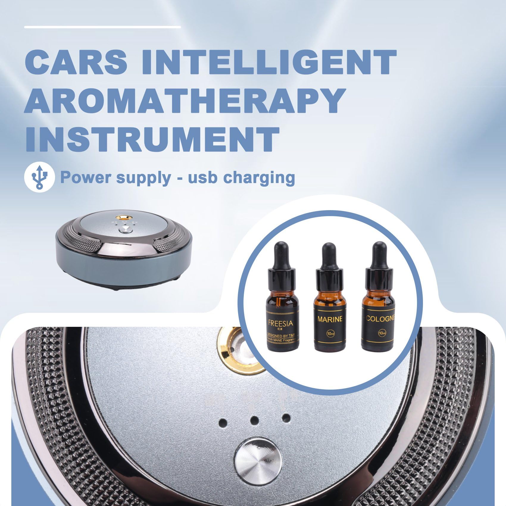 Ambientador para Coche, Difusor de Aroma Inteligente para Coche, Instrumento de Aromaterapia Inteligente para Coche, Purificador de Aire con Fragancia para Coche