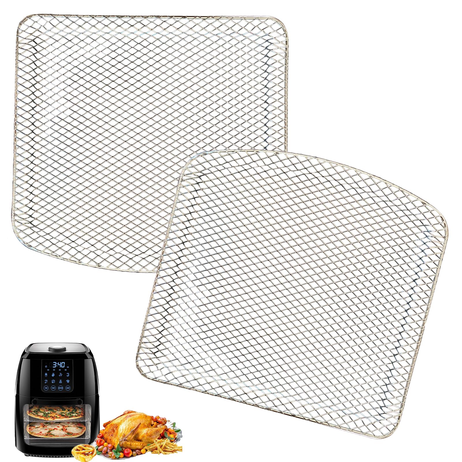 HlkEurt Air Fryer Dehydrator Rack for Chefman 6.3QT 4-In-1 Digital Air Fryer Oven, Upgraded Oven Shelf Grill Crisper Plate Tray Insert Grate Rack Grid for Chefman 6.3QT Air Fryer, Dishwasher Safe