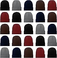 LYDTICK 25 Pack Bulk Winter Beanie Hats for Men Women - Knit Skull Caps, One Size Fits Most, Multicolor Warmth
