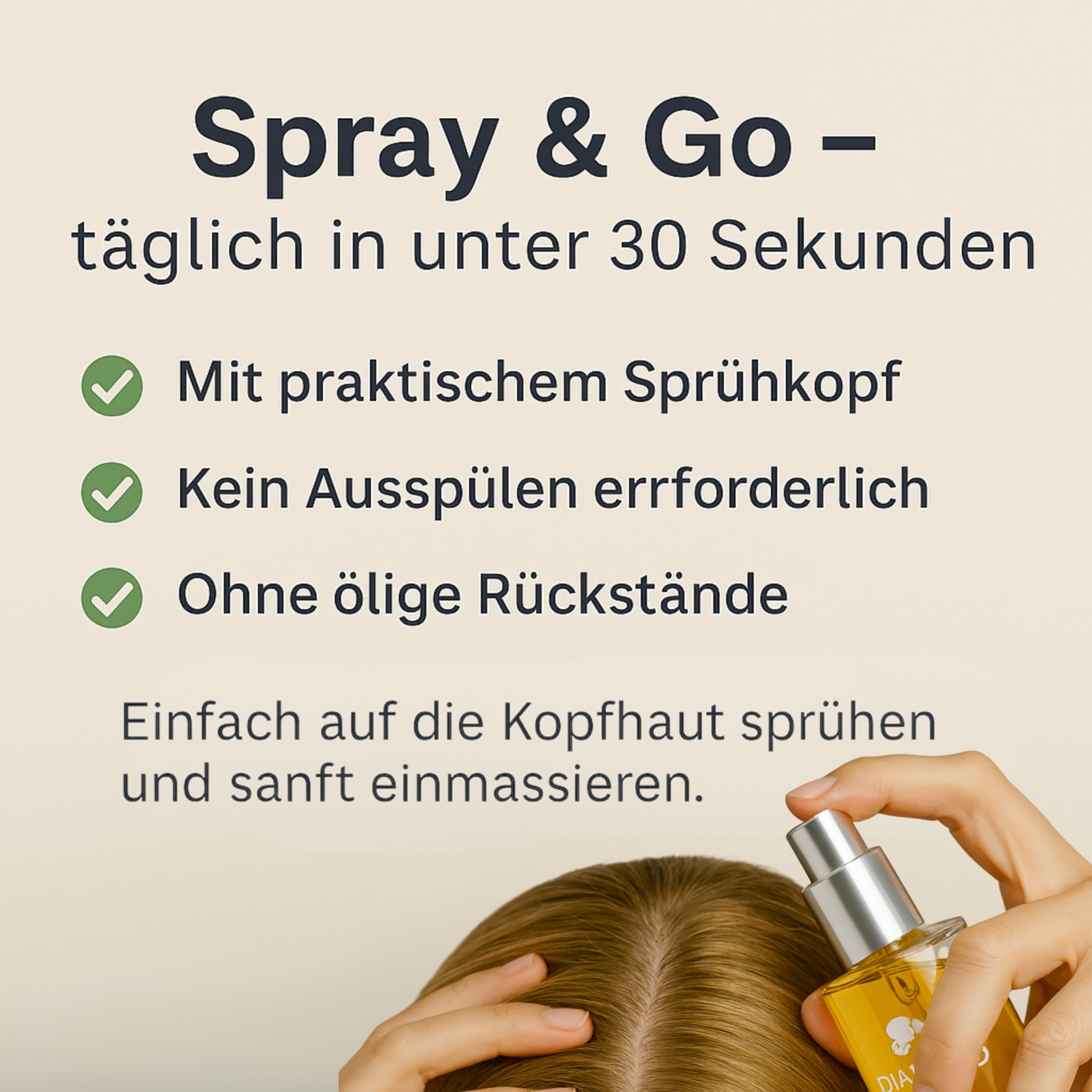 Diamond Hair Scalp Spray tonique anti-perte de cheveux 100 ml – Soin des cheveux à l'huile de romarin pour hommes et femmes, alternative Minoxidil, unisexe, pour adultes, pour démangeaisons, cuir