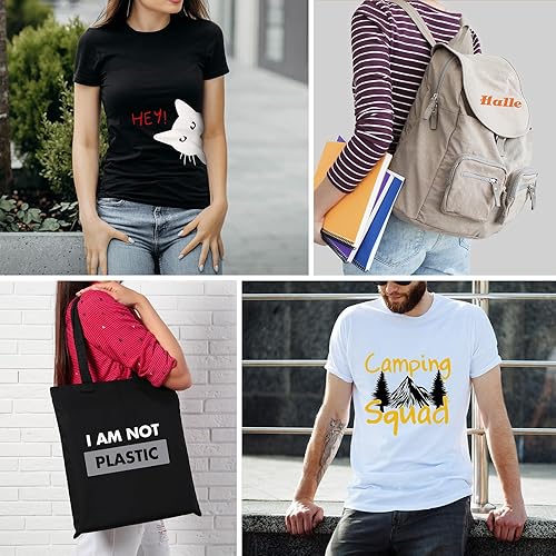 Miniatura 5 de Paquete de 37 láminas de vinilo de transferencia de calor HTV de 12 x 10 pulgadas, vinilo para planchar para Cricut y máquina de prensa de calor,