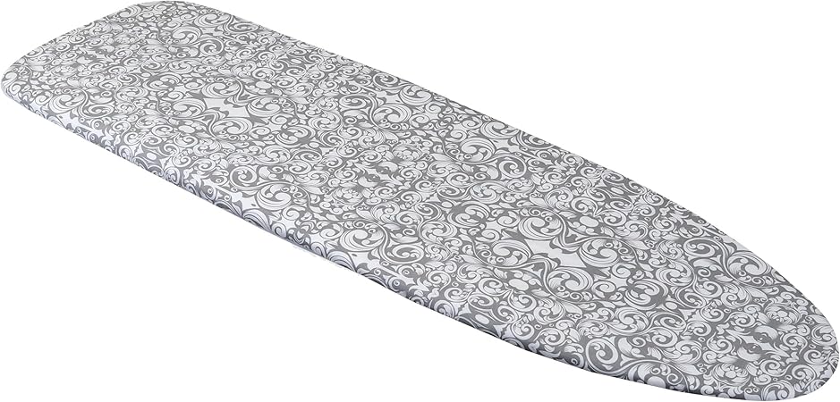 Westex Floral Damask Heavy Duty Ironing Board Cover and Pad, Thick 3-Layer Stain Resistant Padding, Elasticized Skirt, Click-to-Close Fastener, 15 x 54 Inch (Board NOT Included, Cover ONLY)