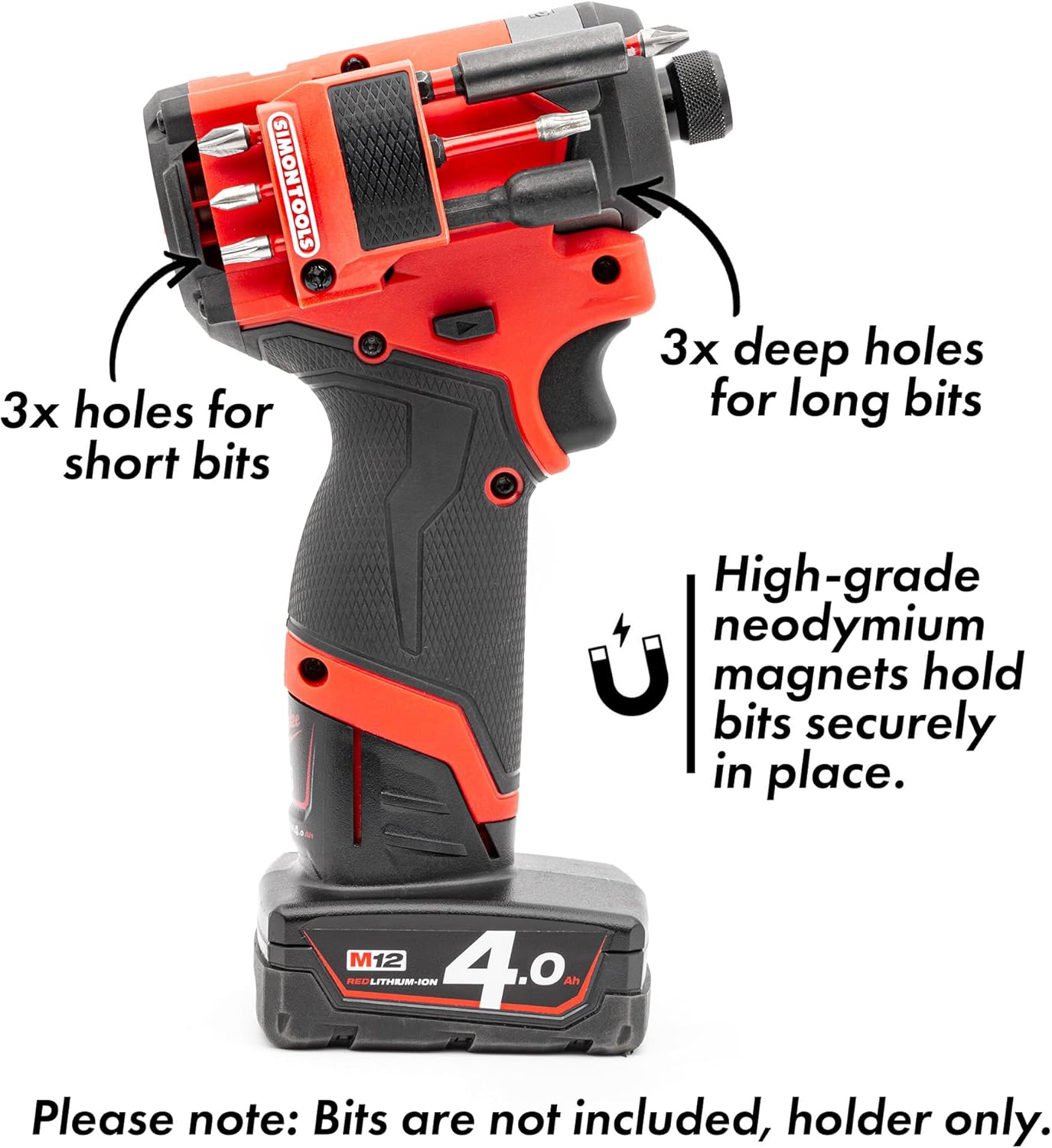 Magnetic Bit Holder for Milwaukee M12 Impact Driver & Drill - Milwaukee Bit Holder for M12 - Image 4