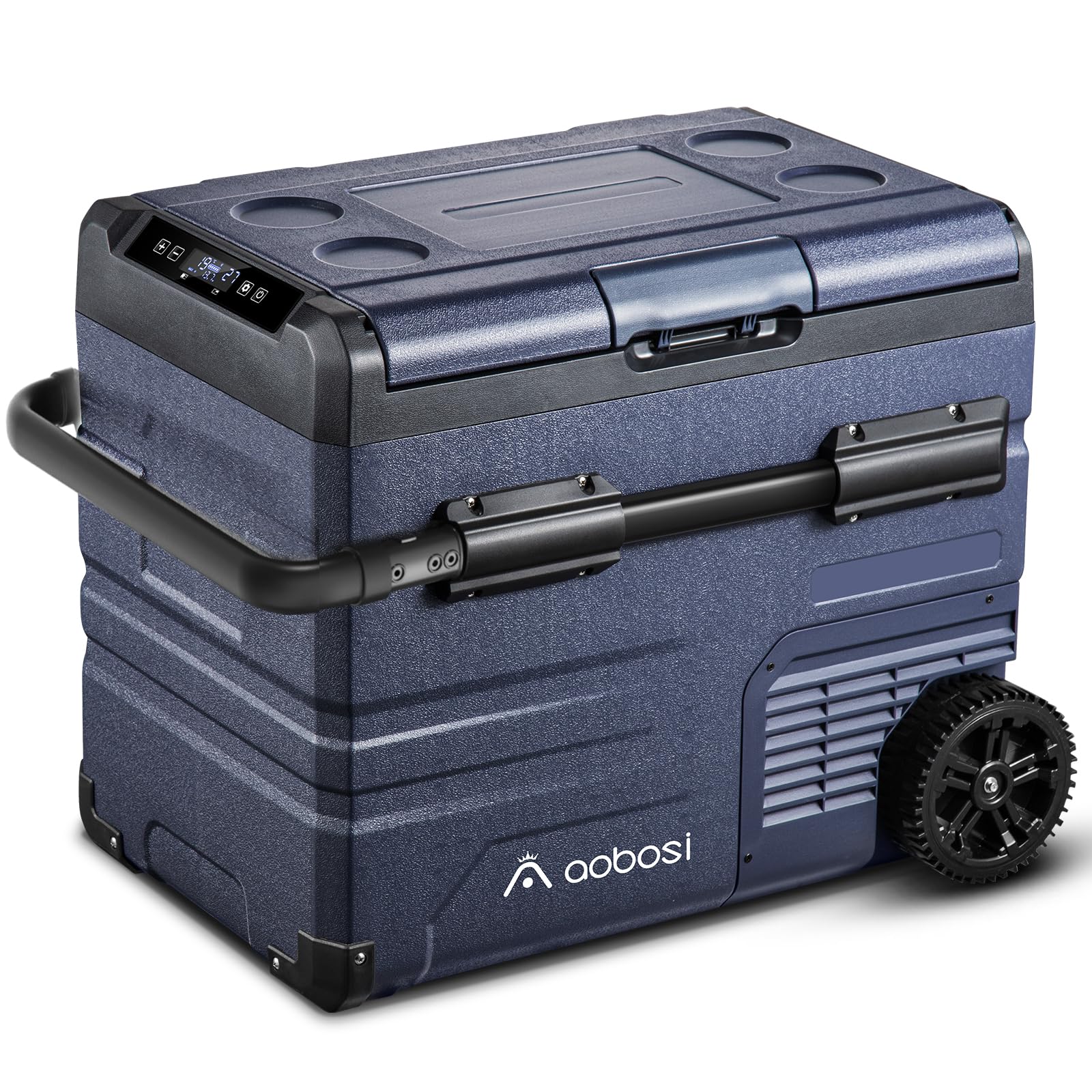 AAOBOSI Frigo Portatile, Frigo Per Auto Doppia Zona, Frigorifero da Viaggio con WiFi, -20 ℃ a 20℃, 12/24V DC e 100/240V AC,Per Auto, Camion, Camper, Barca e Presa Di Corrente
