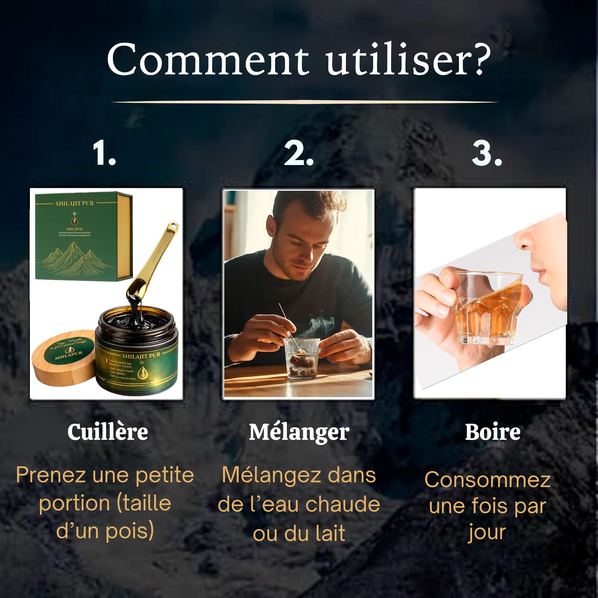 Shilajit Résine Pure Himalaya 100% – Shilajit Bio Naturel – 56% Acide Fulvique – 85+ Minéraux – Énergie & Immunité – Complément Alimentaire Ayurvédique – Testé Laboratoire – Sans Additifs