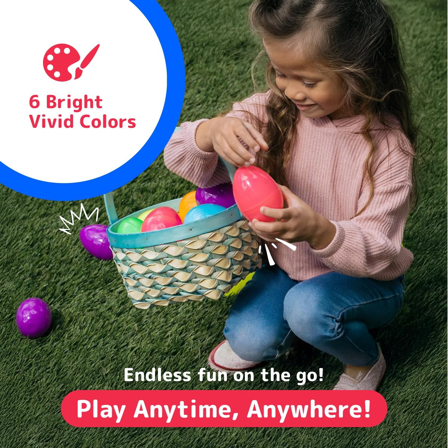 PREXTEX 72 Piece Plastic Large Easter Eggs - 3.5 Inch Empty Eggs Fillable with Candy, Toys or Presents - Vibrant Color Eggs for Easter Basket, Holiday Decoration for Boys and Girls
