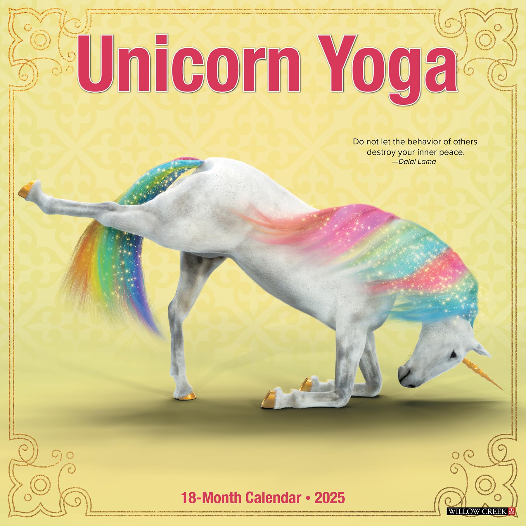Willow Creek Press Unicorn Yoga Monthly 2025 Wall Calendar