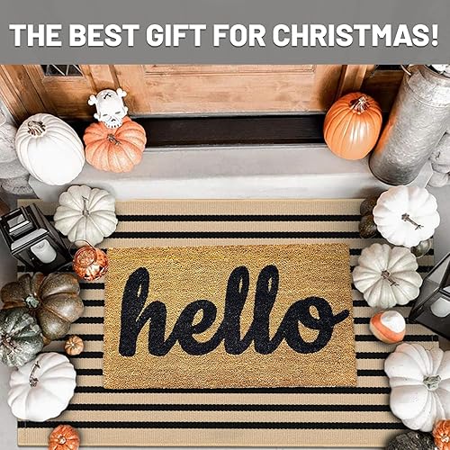 Miniatura 422 de IOHOUZE - Tapete a cuadros estilo búfalo de 5 x 8 pies para interiores y exteriores, lavable, para sala, tapete de bienvenida primavera-verano