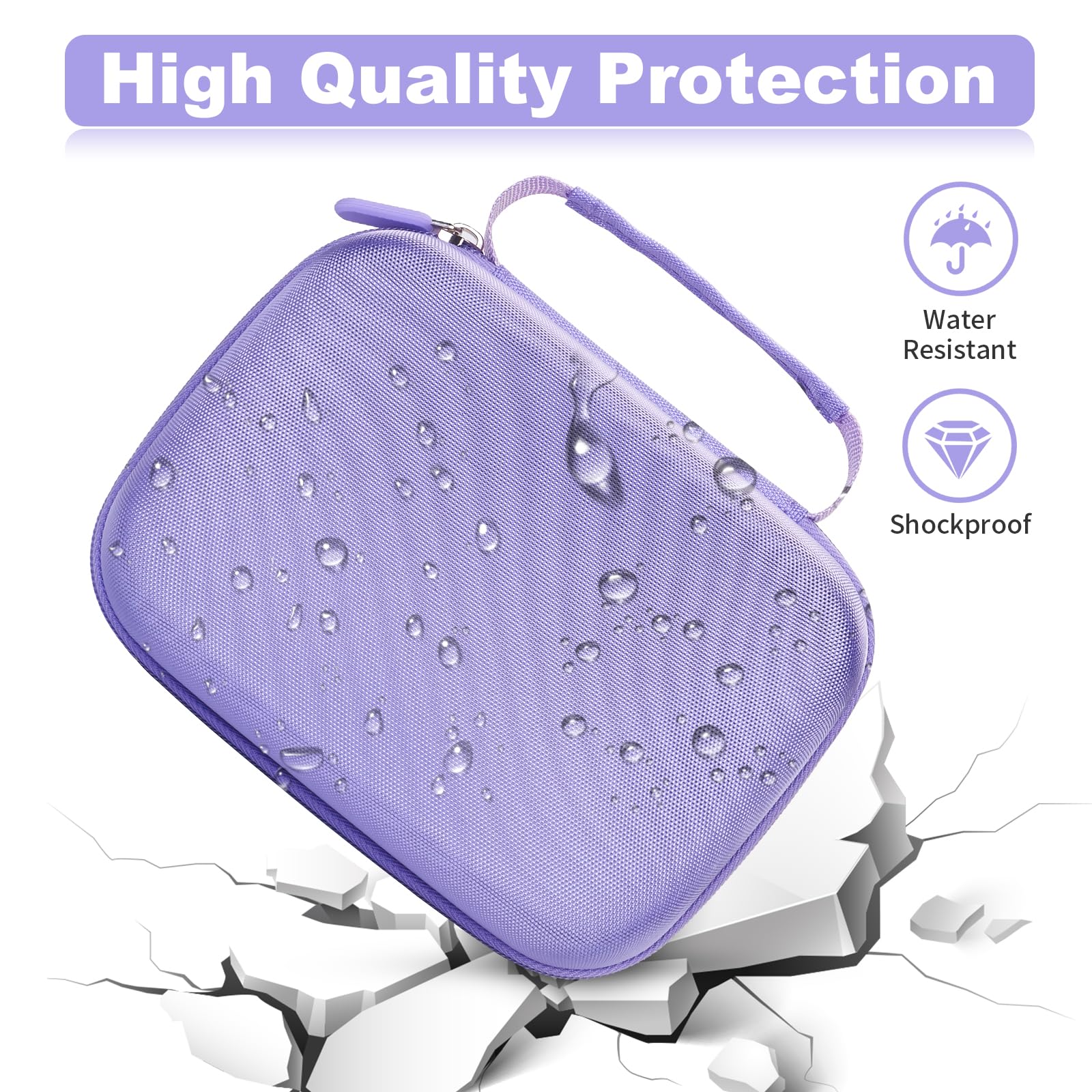 Kids Custodia per Fotocamera Compatibile con HiMont/GREENKINDER/CAMCLID/ASTGMI, Borsa Organizzatrice per Fotocamera a Stampa Istantanea Portatile (solo custodia) - Viola