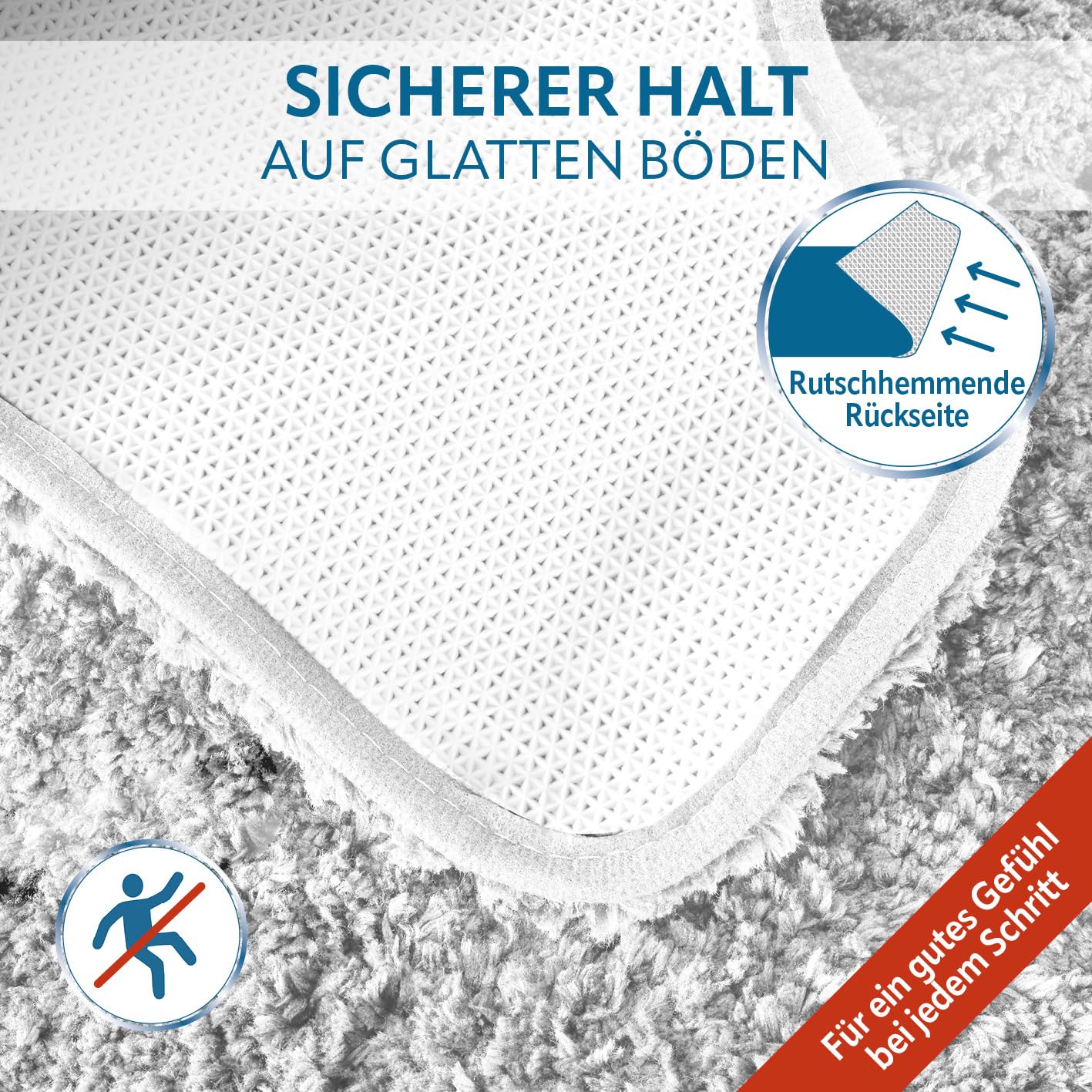 BENKSTEIN WC-Vorleger-Set 2-teilig in hellgrau | weich & rutschhemmend – Badgarnitur mit WC-Vorleger 50x55 cm & Deckelbezug 49x51 cm | flusenfrei & waschmaschinengeeignet | kuscheliger Badteppich