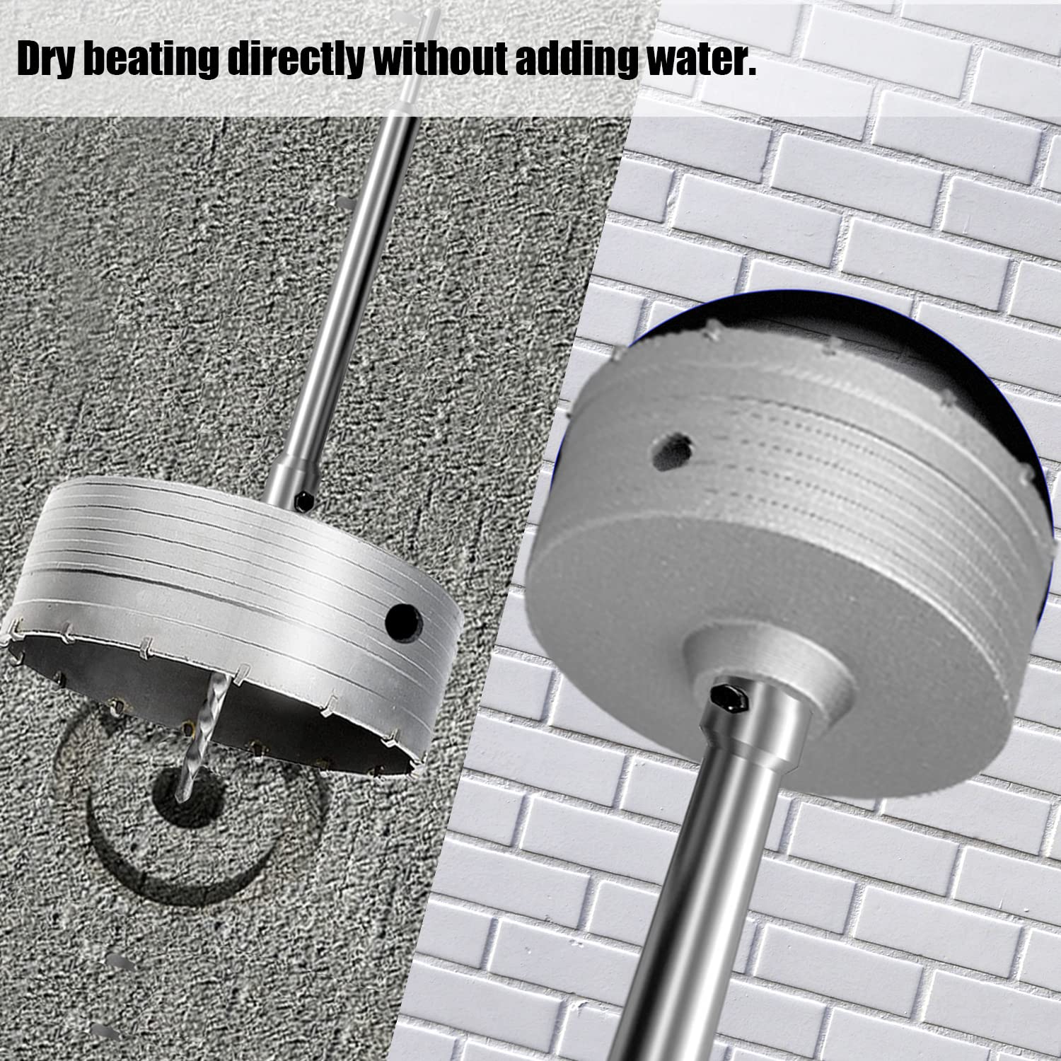 Fresa a Tazza Carotatrice Muro Cemento Ø 130 mm, Trapano per Calcestruzzo con Gambo Esteso SDS in Carburo di Tungsteno da 220 MM per Condizionatori D'aria, Cappe o Lavatrici Punzonatura di Tubi
