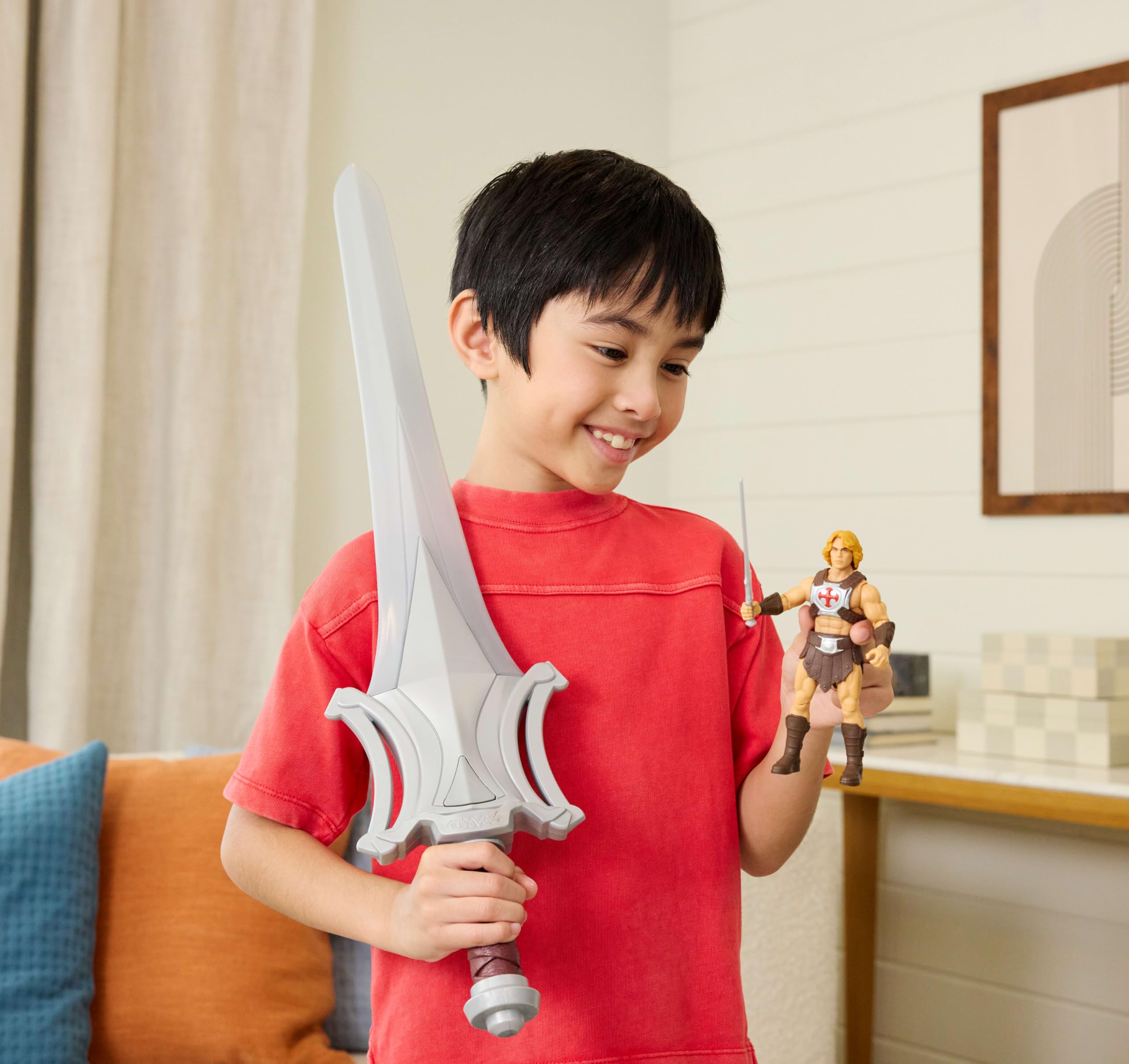 Masters of the Universe-Film 2026, He-Man Macht von Grayskull Schwert mit Licht, Dialog Geräusch- und Vibrationseffekten, Rollenspielzeug ca. 70 cm, JMD13