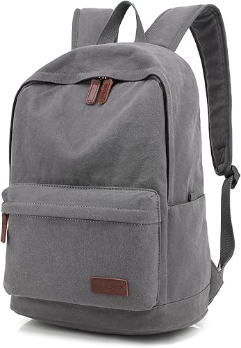 Miniatura 2 de kayond Bolso ligero del ordenador portátil de la lona del estilo casualmochilas lindasmochila de la escuela, Gris, Mochilas de viaje