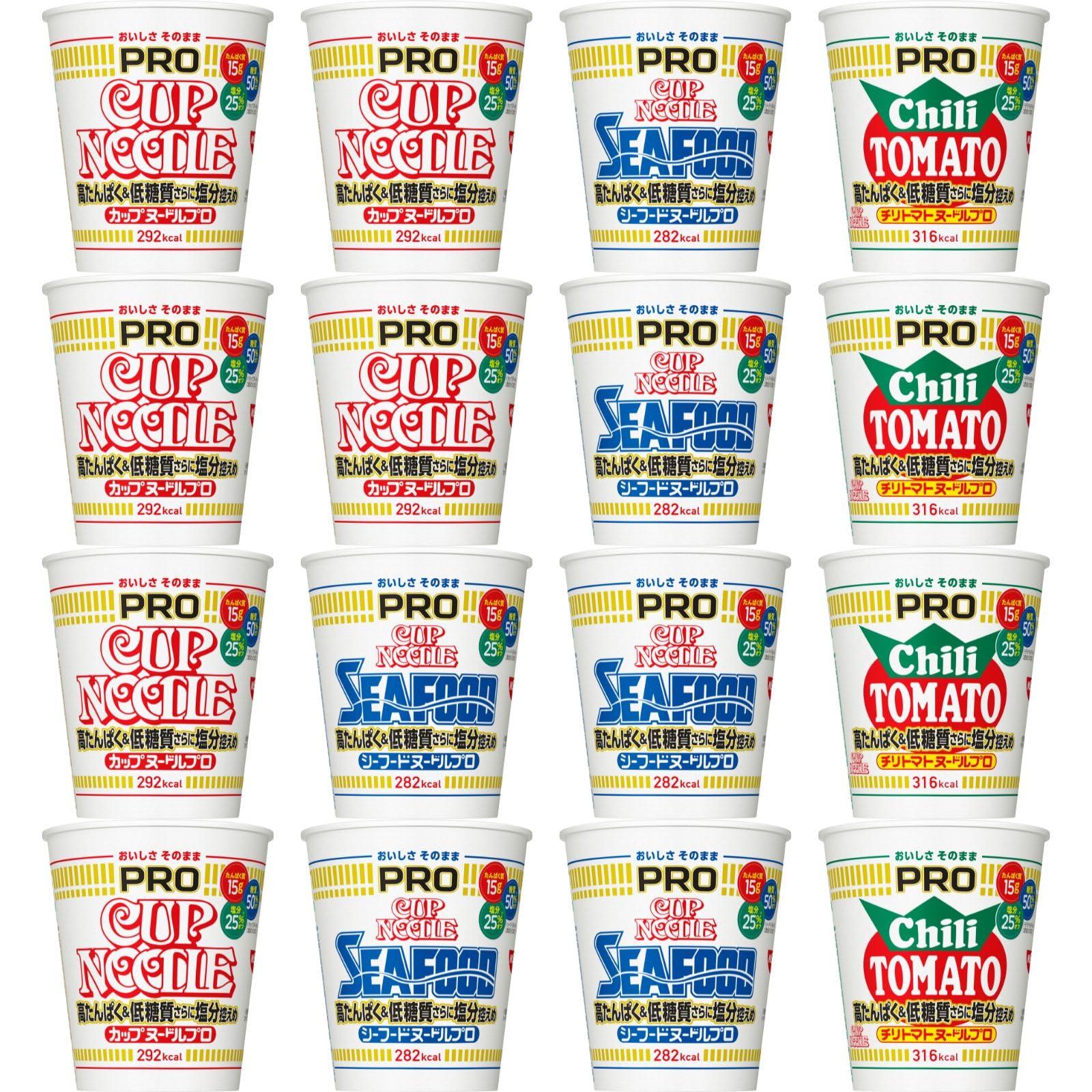 Amazon.co.jp: カップヌードルPRO 3種アソート(計16個) 高
