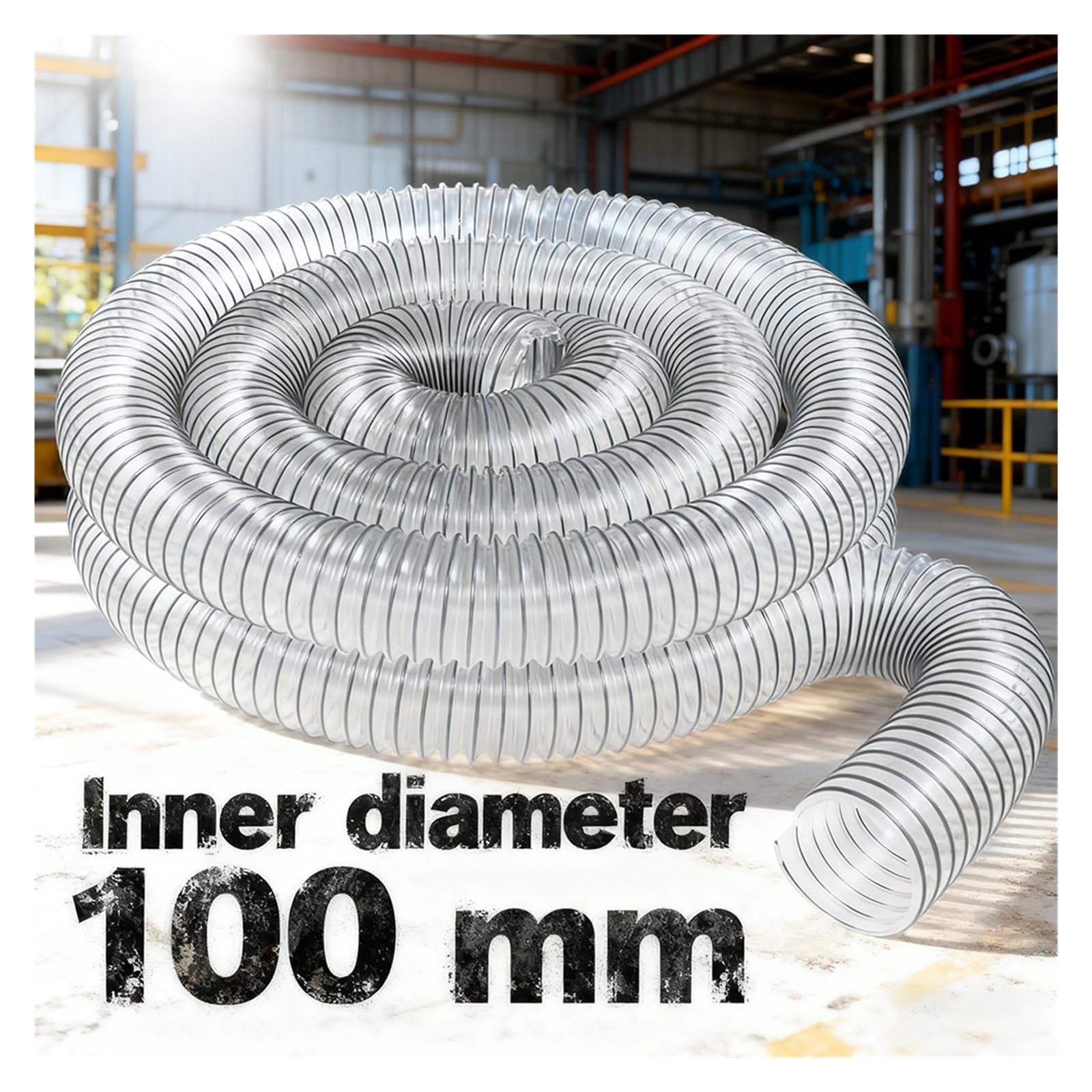 Manguera De PVC De 100 Mm For Aspiradora, Extractor De Polvo Industrial, Fuelle For Carpintería, Tubo Colector Transparente.(3 m)