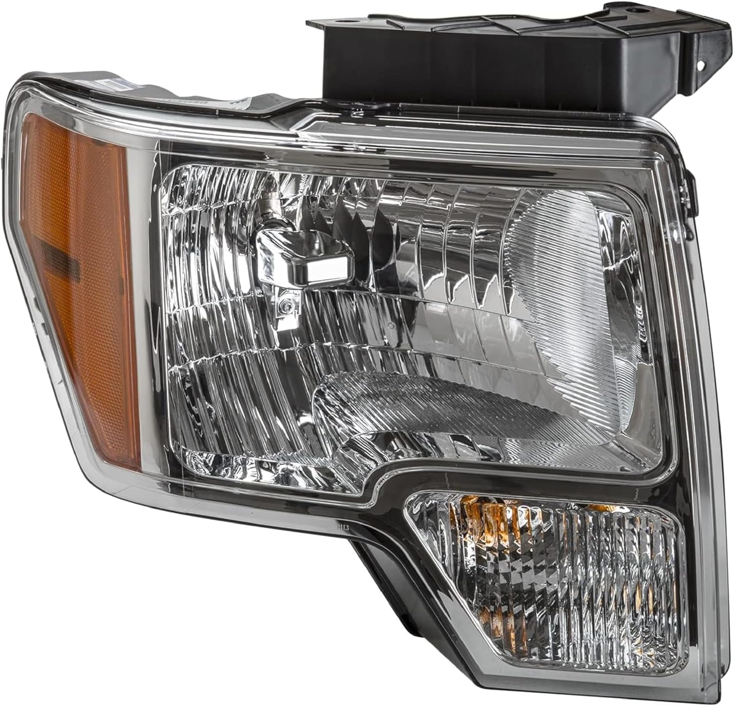 Headlamp Replacement For Ford F-150 / F150 2009 2010 2011 2012 2013 2014 Headlight Assembly, W/Halogen Bulb, Chrome Trim, CAPA Certified, Right/Passenger Side, FO2503287C