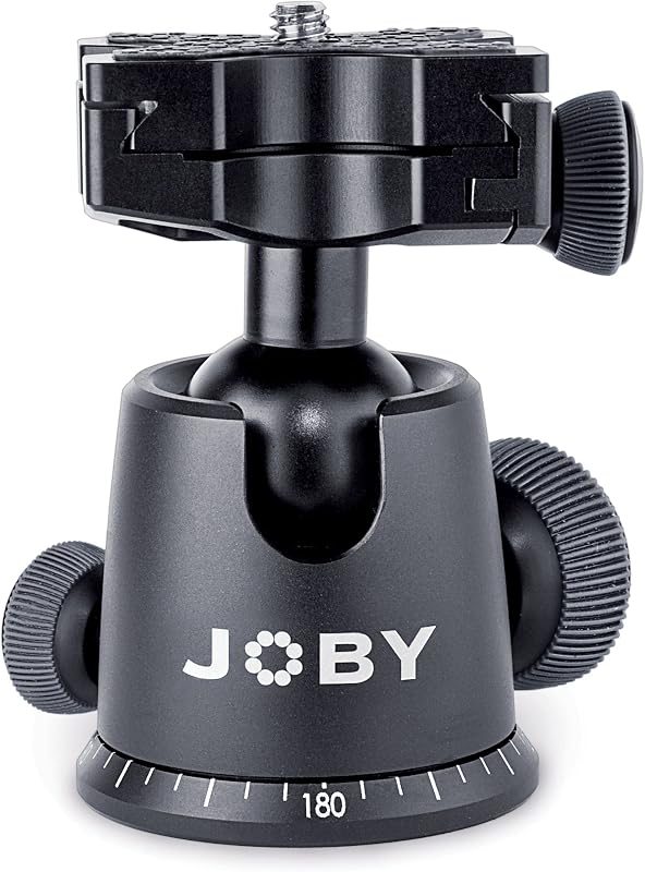 JOBY GorillaPod Ballhead X para enfoque. Rótula de liberación rápida para trípodes, cámaras de vídeo y cámaras DSLR profesionales con lentes de zoom de hasta 5 kg (11,1 lb)