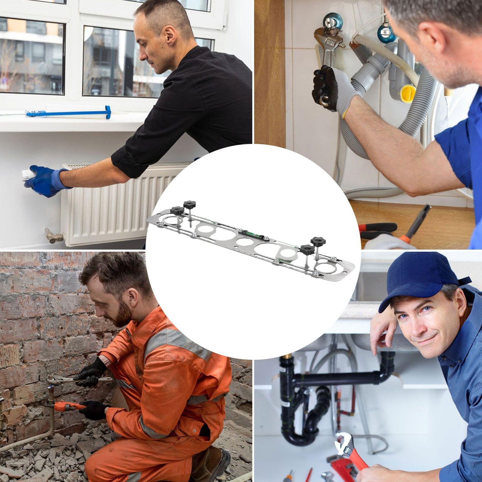 Nivelador de tubería de agua caliente y fría, dispositivo de reparación de grifo de ducha, soporte de fijación ajustable, suministros de reparación de acero inoxidable, accesorios profesionales para
