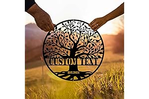 Personalized Family Tree Wall Art - Custom Last Name Sign with Tree of Life Design