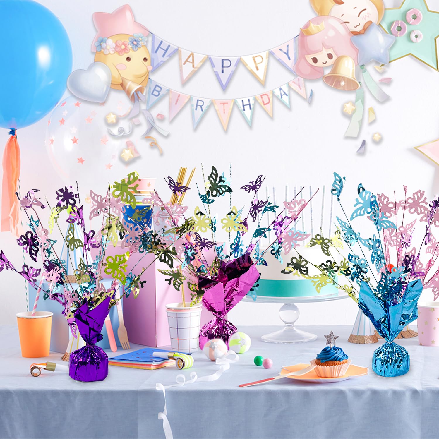 Snapklik.com : 3 Pack Butterfly Foil Spray Centerpiece For Tables ...
