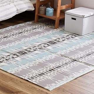 Hagihara Rug, Cushion Play Mat, Gray, Approx. 70.1 x 77.8 inches 178 x 196 cm, Exskilim, Water Repellent, Washable, Double-Sided, Compact Storage Bag Included