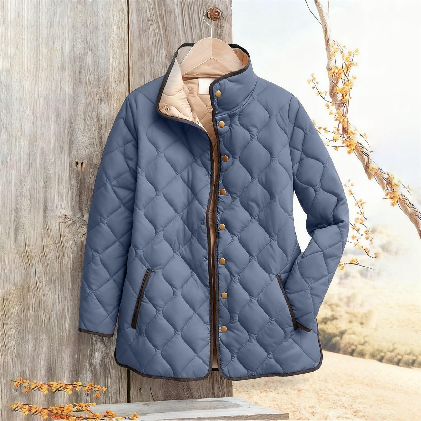 Chaqueta acolchada para mujer, talla grande, abrigos de invierno para mujer, acolchados, gruesos, ligeros, de plumón, a la moda, cuello vuelto, parka, abrigo impermeable, casual, manga larga, cárdigan