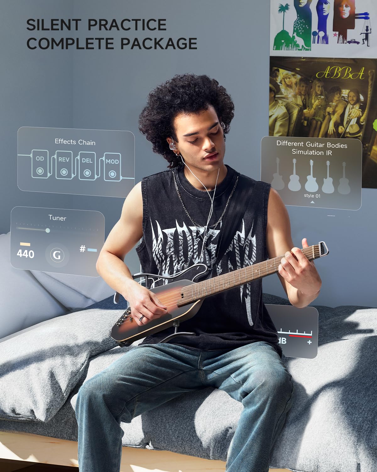 Amazon.com: Donner Acoustic Electric Guitar HUSH I PRO Travel