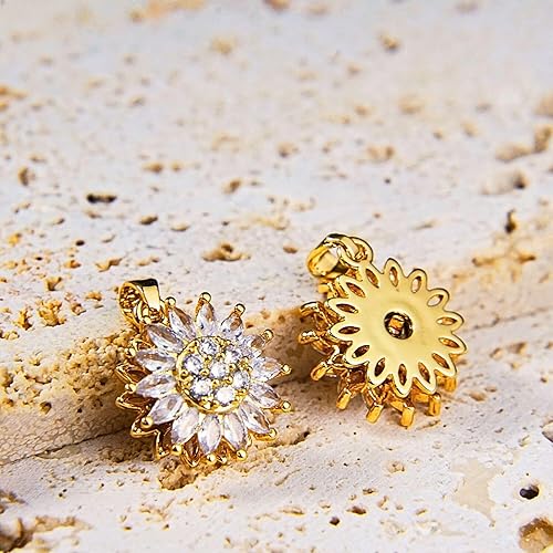 Miniatura 8 de You are My Sunshine Necklace, 18K Gold Plated Spinning Sunflower Pendant with Cubic Zirconia Stones for Women Graduation Necklace Gift Special